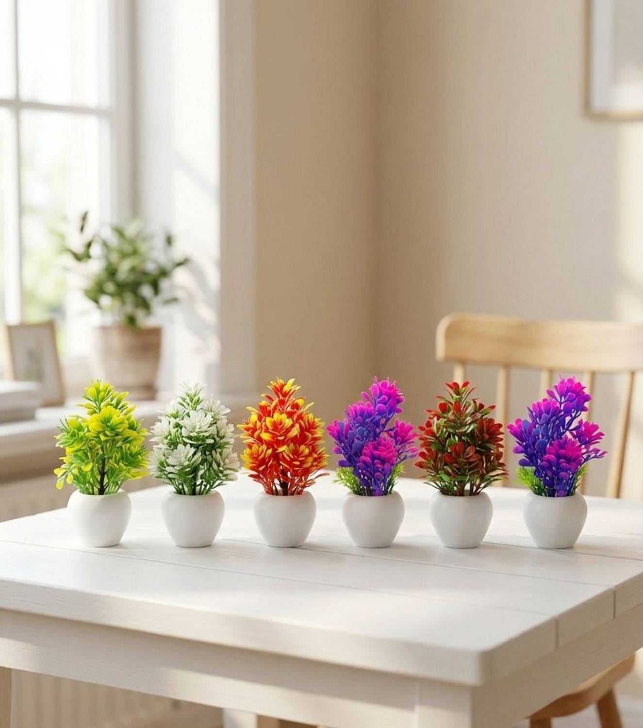 brozzo Set of 6 Mini Artificial Plants for Home & Office D cor Bo