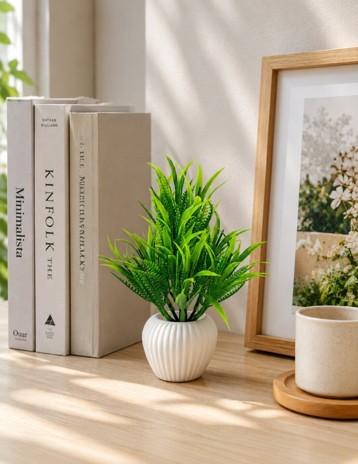 Image of Parthak Artificial Plants for Office & Living Room Decoration | Set of 2 Bonsai Wild Artificial Plant with Pot