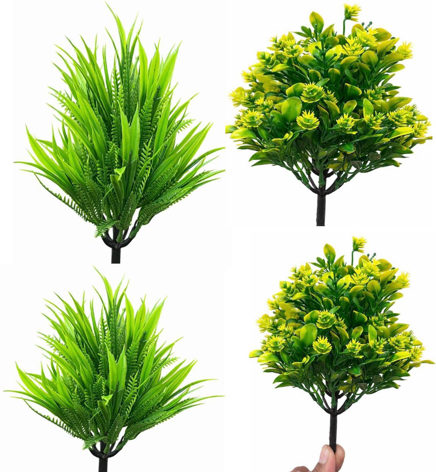 Ansaribrothers Bushes-2SG-2Grass-4PK Artificial Plant