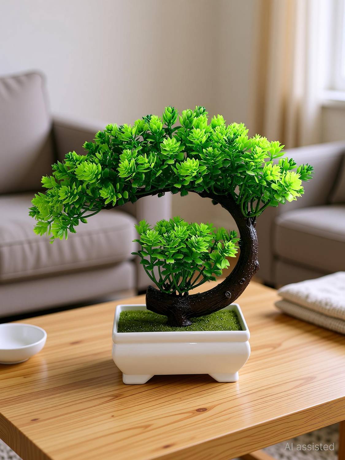 Dekorly Small Artificial Bonsai Tree Fake Plant Potted House Plan