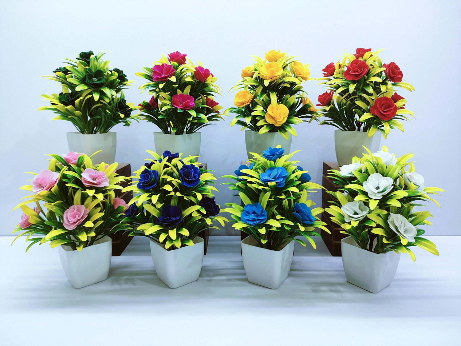 Image of ADIRSA home decoration,office decor,Artificial Flower Bonsai Wild Artificial Plant with Pot