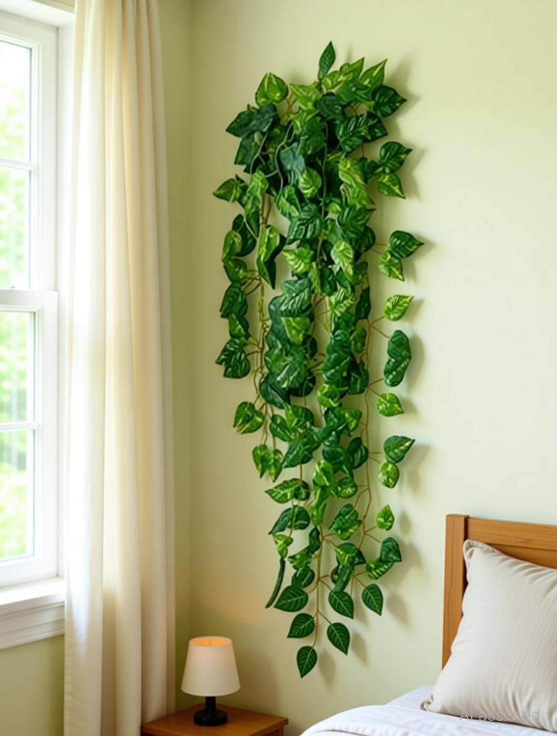 Anuash 4pcs Artificial Garland Money Plant Creeper For Wall Festival Hanging Decoration Bonsai Artificial Plant