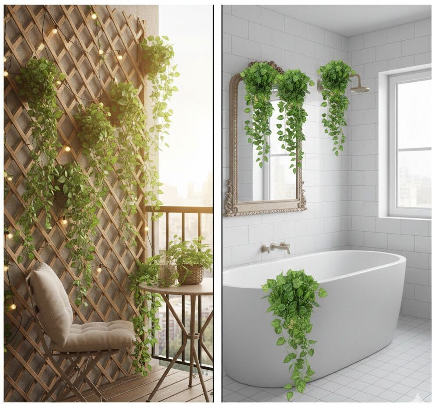 Image of svc Set of 2 Artificial Money Plant Creeper|Wall Hanging|Home |8 FIT Bonsai Artificial Plant