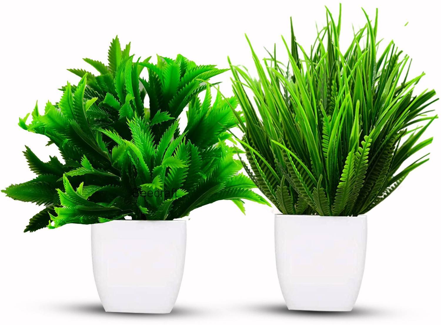 beecraft Plastic Fake Green Plant and Artificial Plants for Home, Office Bonsai Wild Artificial Plant  with Pot