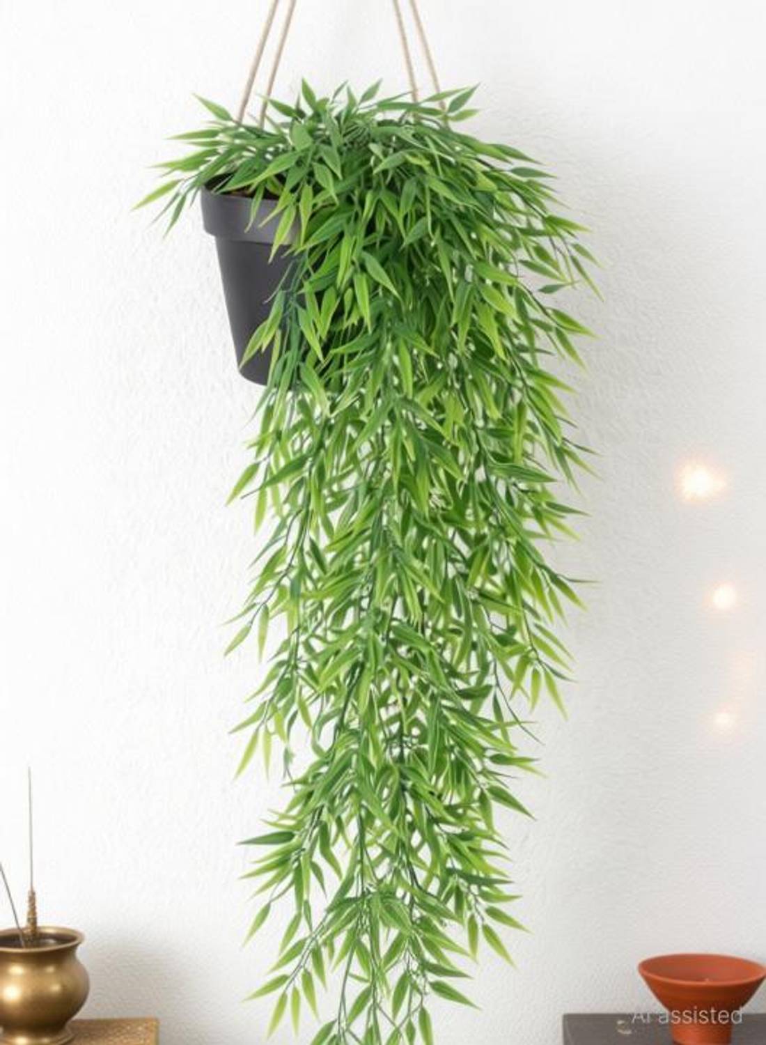 Ansaribrothers Artificial_Bamboo-Hanging-Plants For Home Wall Balcony Decoration Pack of 1 Artificial Plant