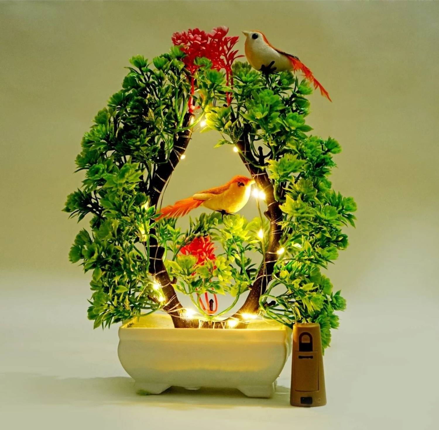 MODO Artificial Bonsoi Tree with Sparrow for Living Room Decor wi