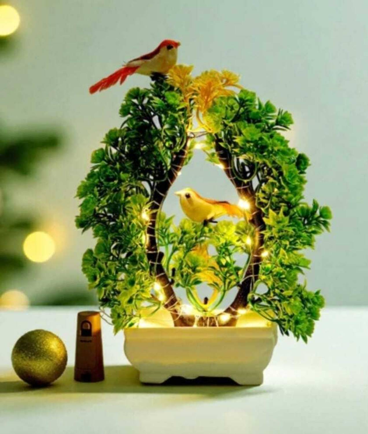 Moonex Artificial Plant with Sparrow for Living Room Decor with L