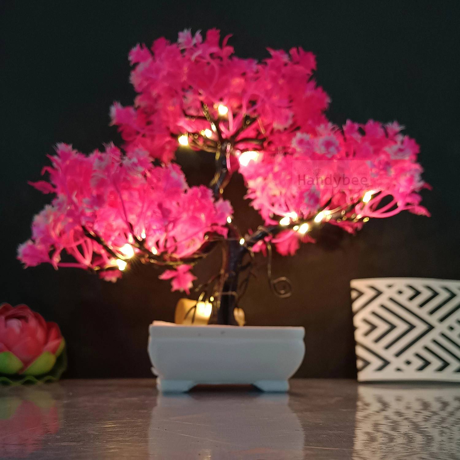 Handybee Fake Tree With LED For Room, Home D cor, Faux Bonsai Tre