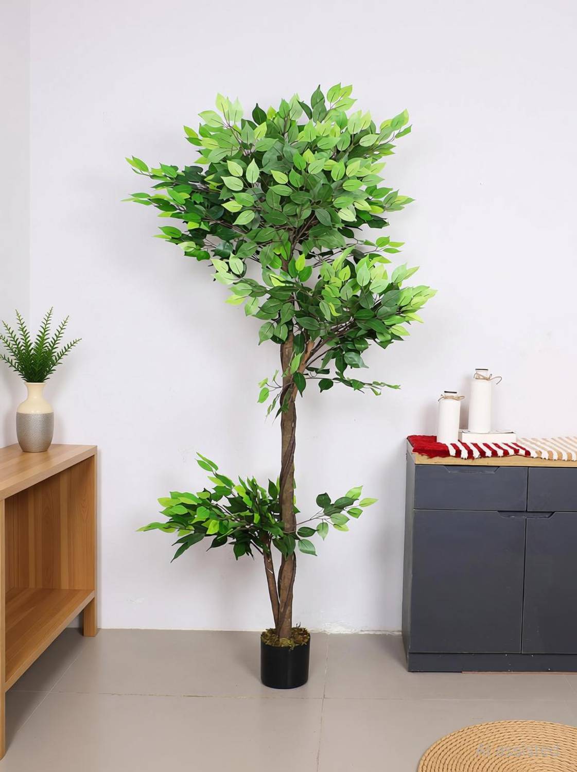ARICKDECOR 6Ft Artificial Ficus Plant for Home Décor Bonsai Artificial Plant with Pot