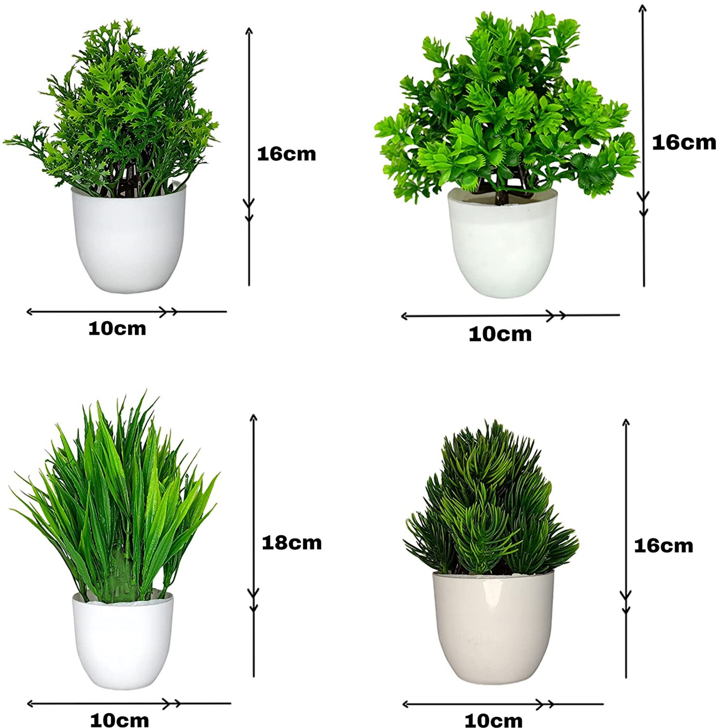 Image of Naturaly Naturaly Set of 10 Artificial Plants Bonsai Wild Artificial Plant with Pot Bonsai Artificial Plant with Pot