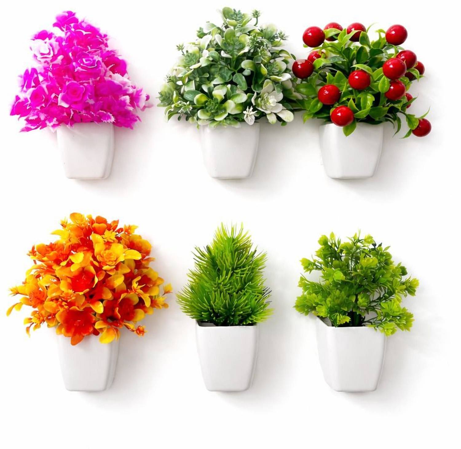 brozzo Bonsai Artificial Plant with Pot (10 cm, Multicolor)