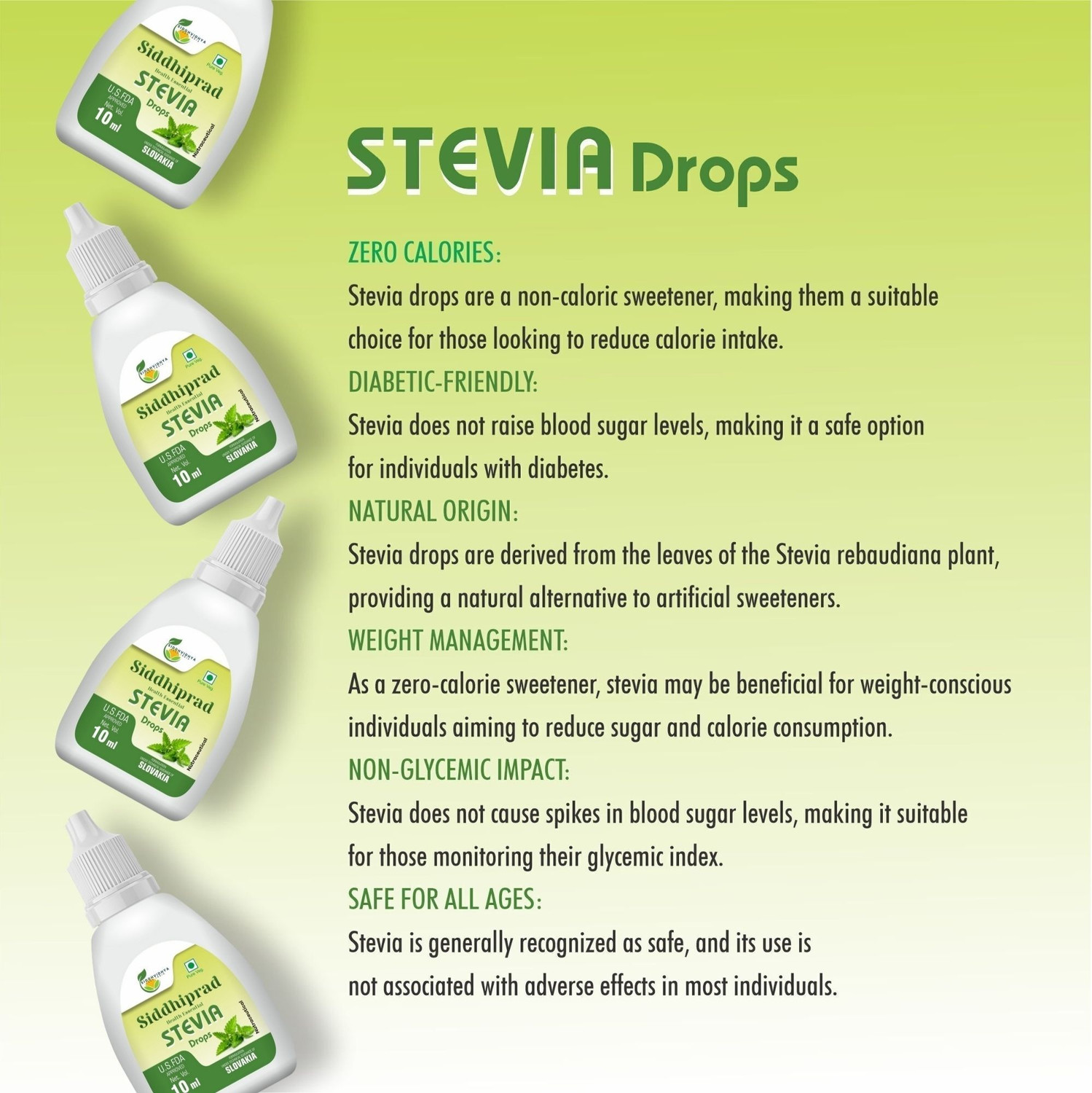 Image of Siddhiprad Stevia Drops Artificial Ayurvedic Sweetener