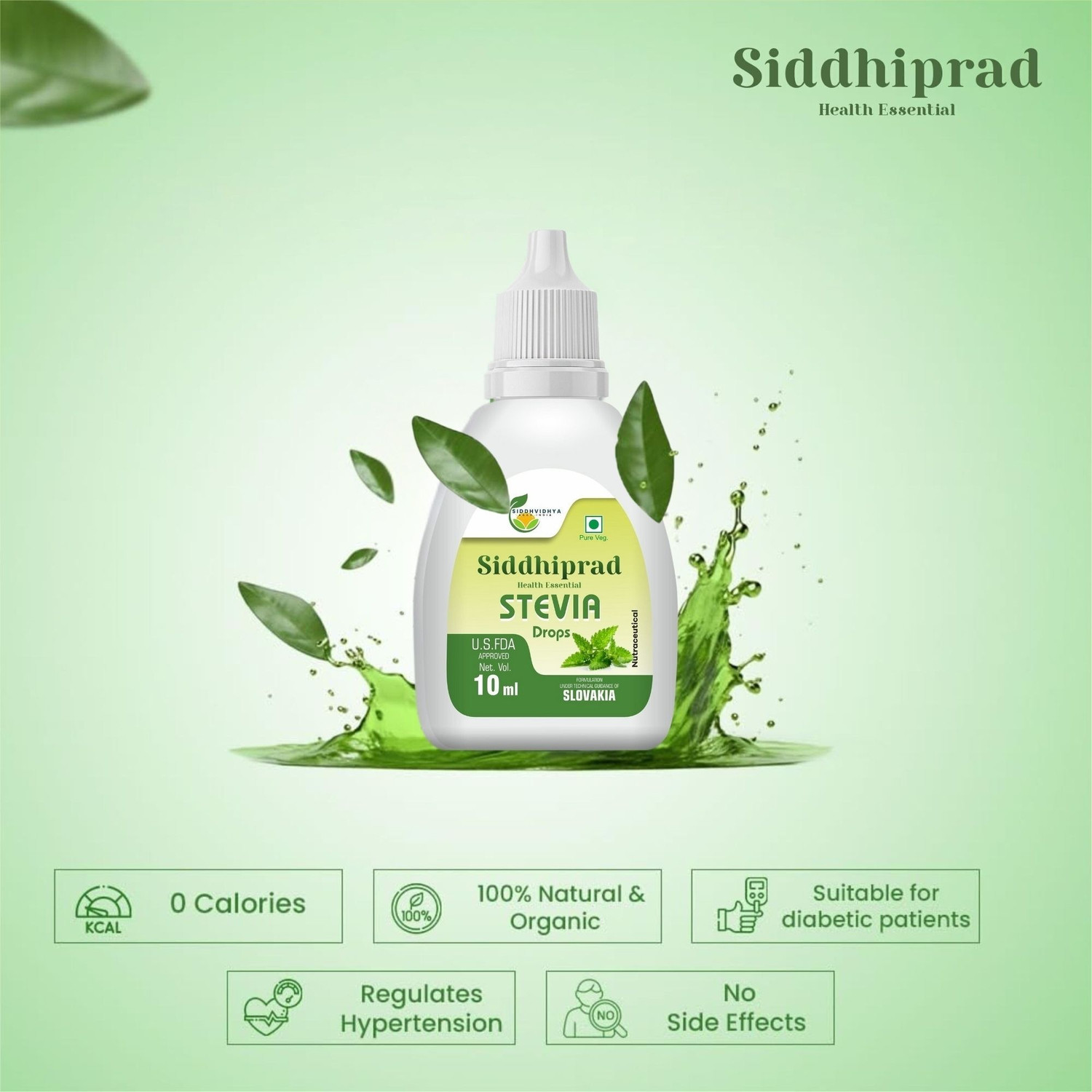 Image of Siddhiprad Stevia Drops Artificial Ayurvedic Sweetener