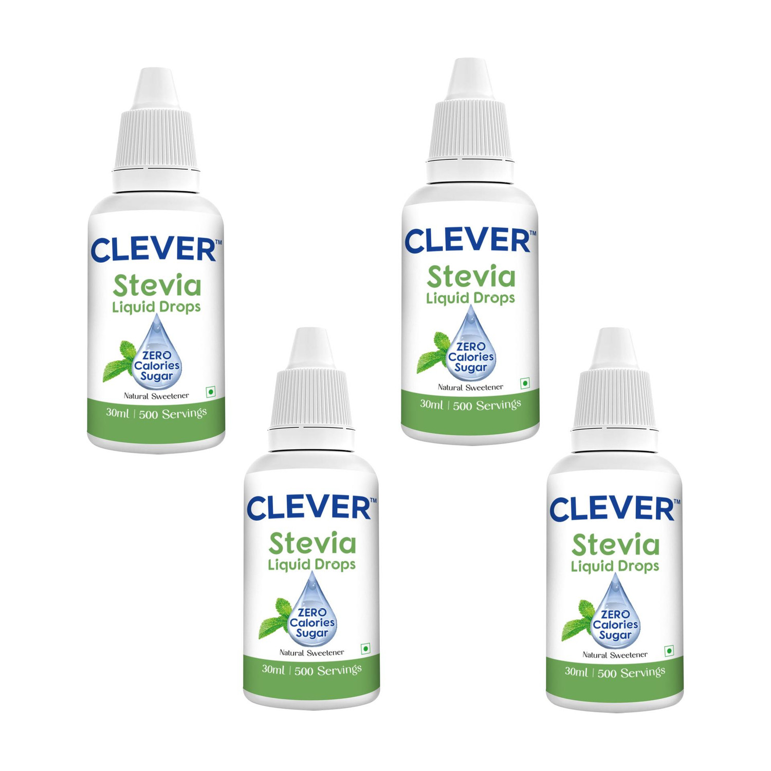Image of clever Stevia Liquid Drops Natural Zero Calories Zero Carbs Sugar Substitute Pack of 1 Sweetener