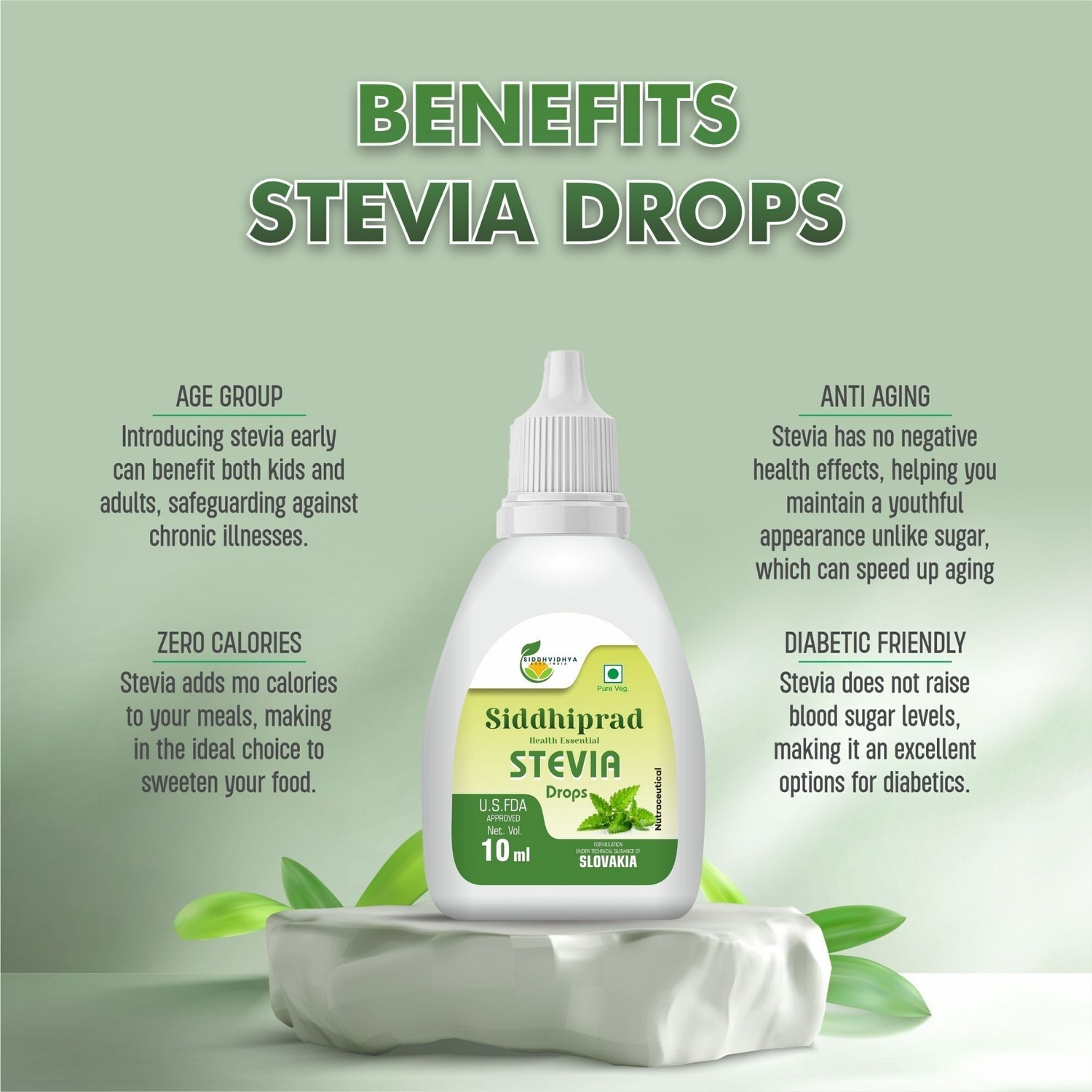 Image of Siddhiprad Stevia Drops Artificial Ayurvedic Sweetener