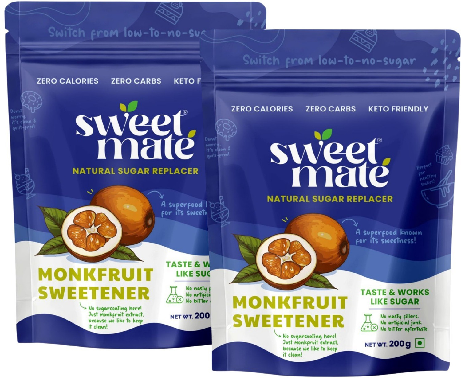 Image of Sweetmate Monk Fruit Powder 200g (Pack of 2) Sweetener
