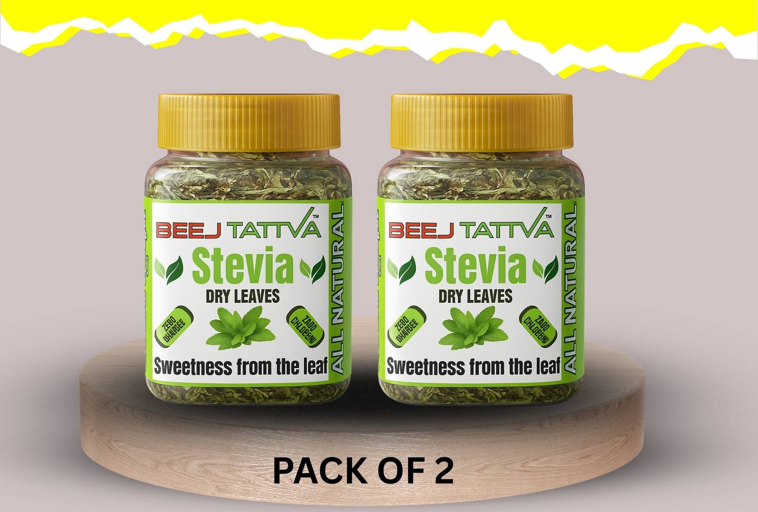 Beej Tattva Herbal Stevia Dry Leaf – 25g x 2 | 50g for Sugar Control in Diabetes Sweetener