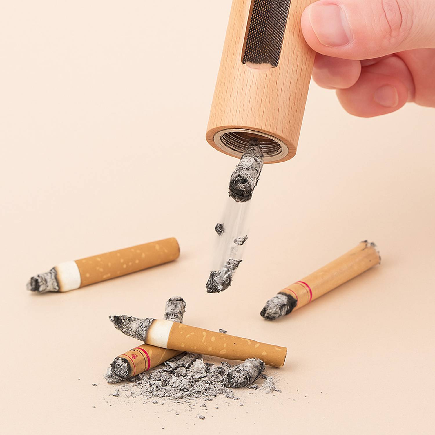 ash free cigarette holder Pocket Ashtray Metal Stainless Steel Portable White silver. HomeHunt Reusable Ash Storage Tube