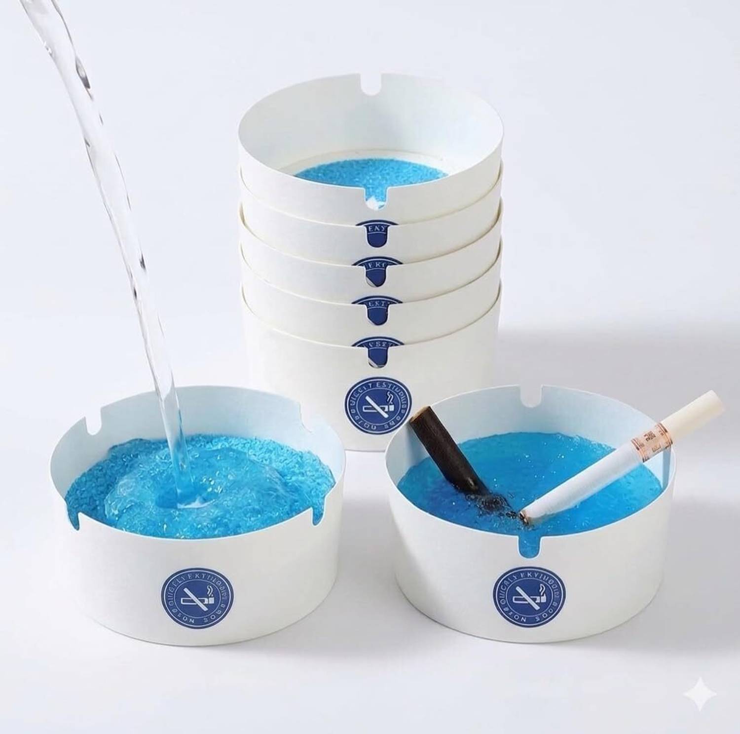 BME 10pcs Disposable Foam Ashtray for home, office, and travel use