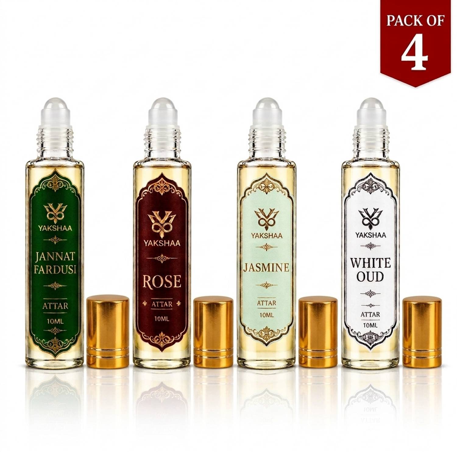 YAKSHAA Premium Attar Combo - 4 Floral Attars - Image 1