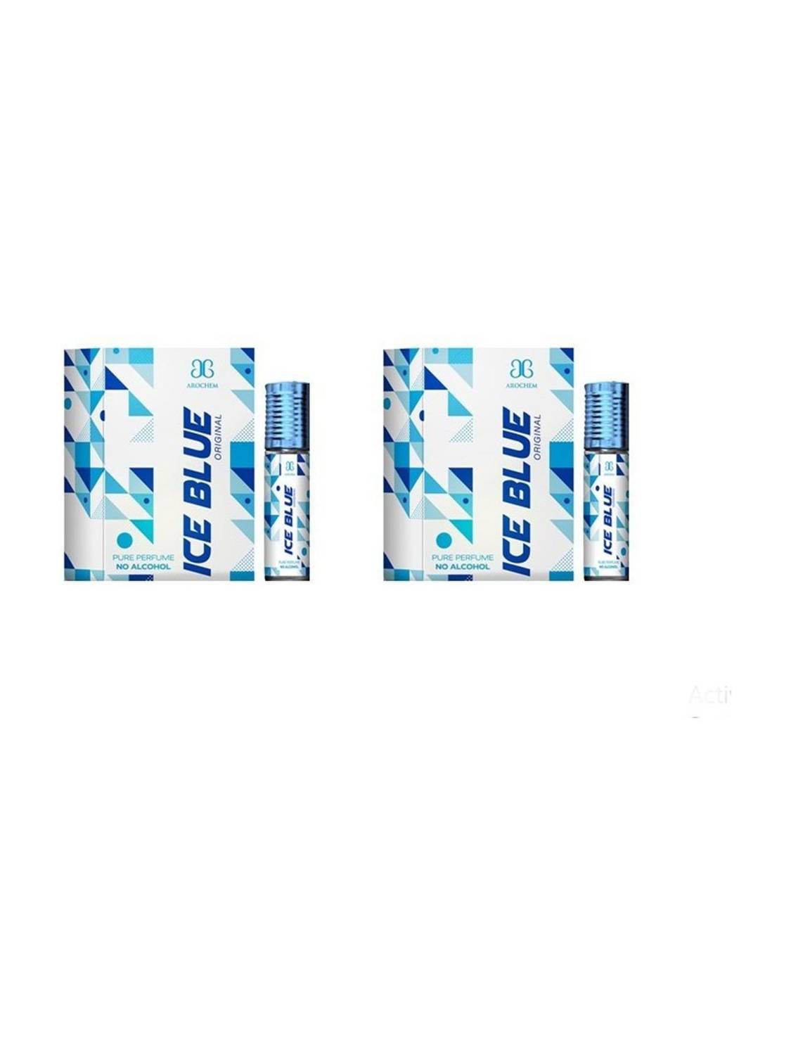 AROCHEM ICE BLUE Attar long lasting fragrance No Alcohol Pure Perfume Herbal Attar (Set of 2) (6ml Each) Herbal Attar