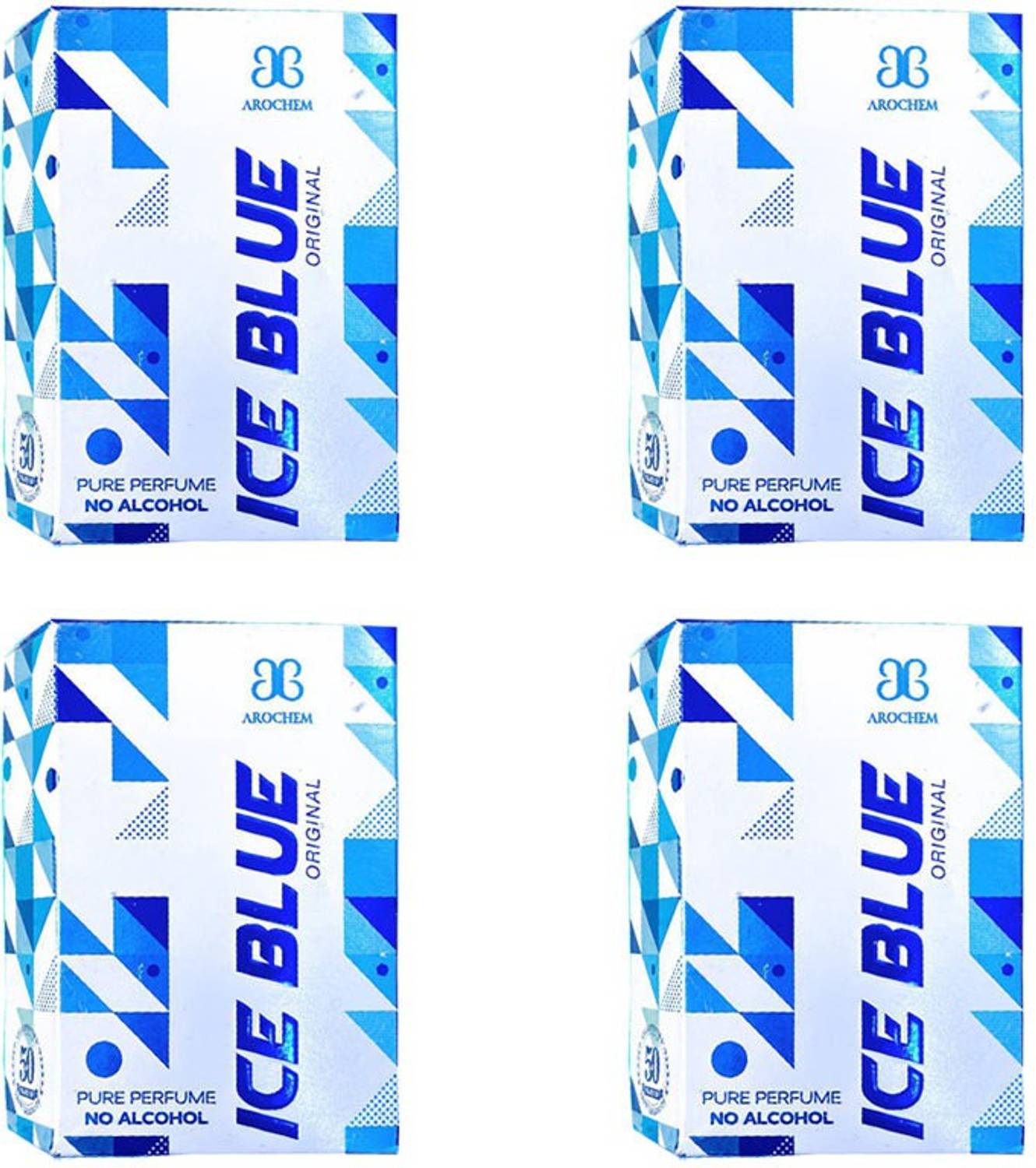 AROCHEM Ice Blue Attar For Men Pack of 4 (6ML Each) Herbal Attar