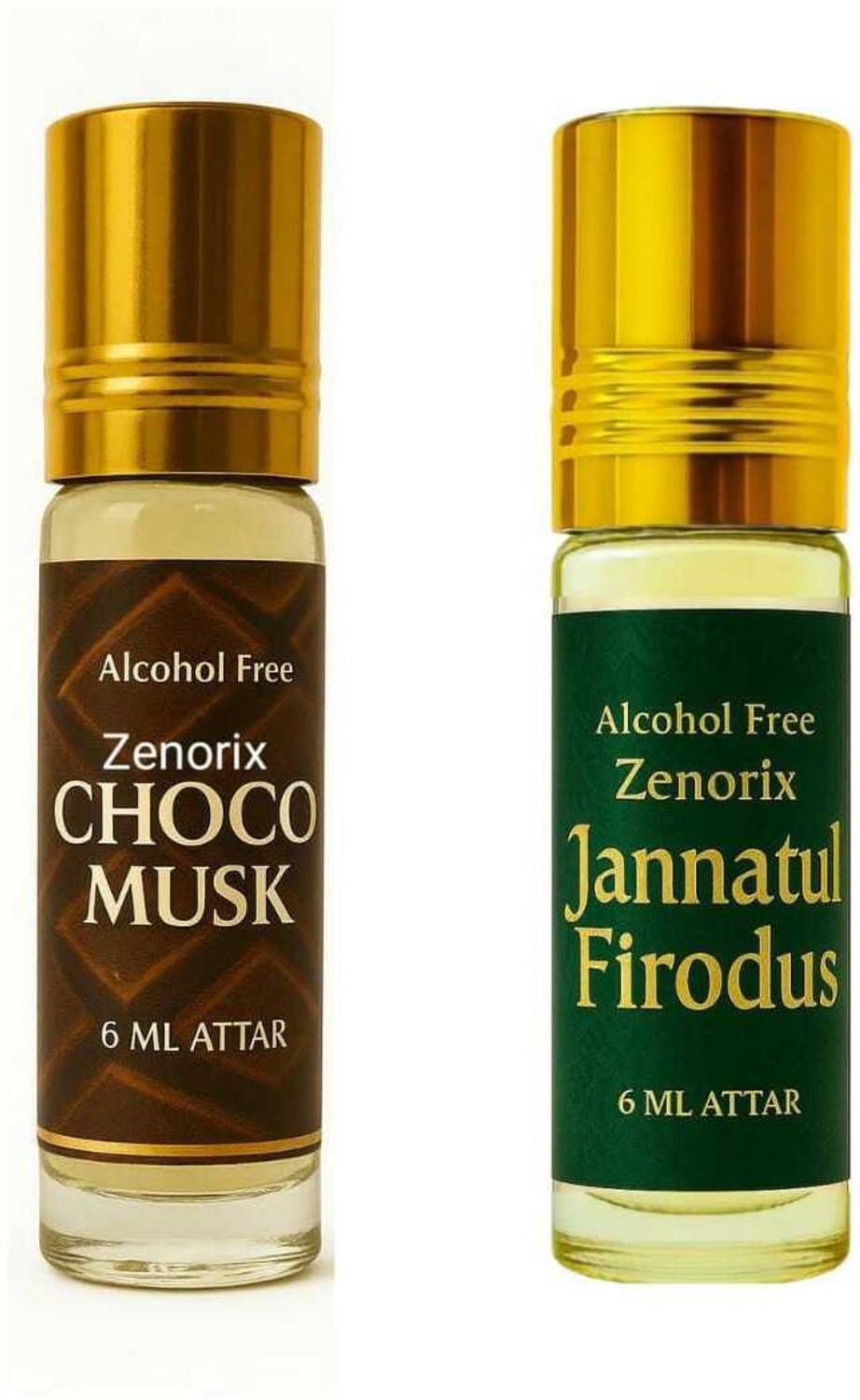 Image of Zenorix Jannatul Firdaus And Choco Musk Attar Perfume Combo Floral Attar