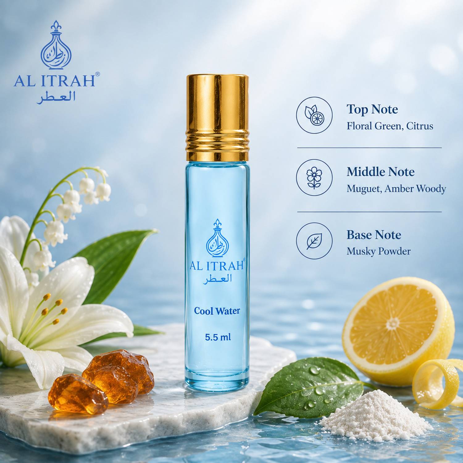 AL ITRAH Cool Water Attar for Men - Image 3