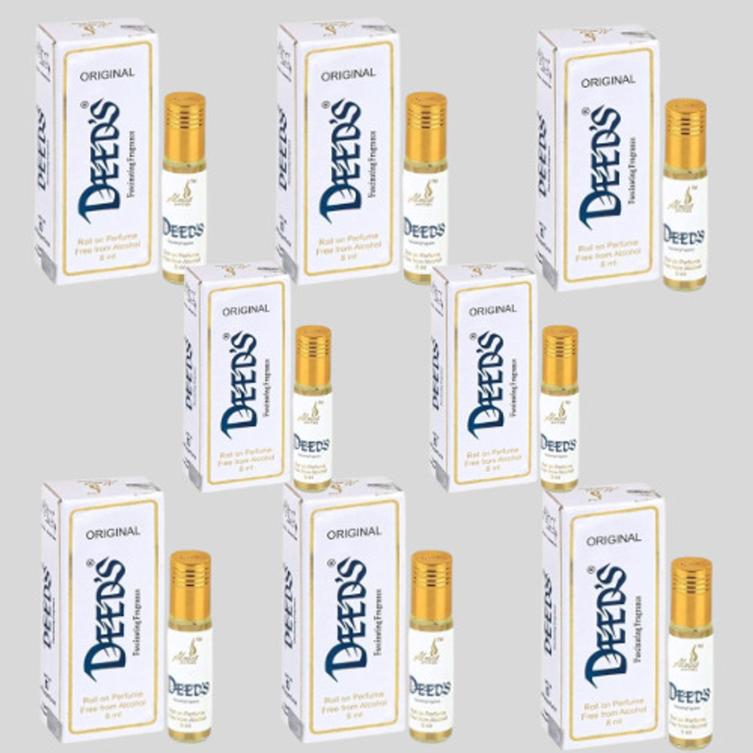 Almas WHITE DEEDS GREAT UNISEX FRAGRANCE LONG LASTING (COMBO PACK OF 8) Floral Attar