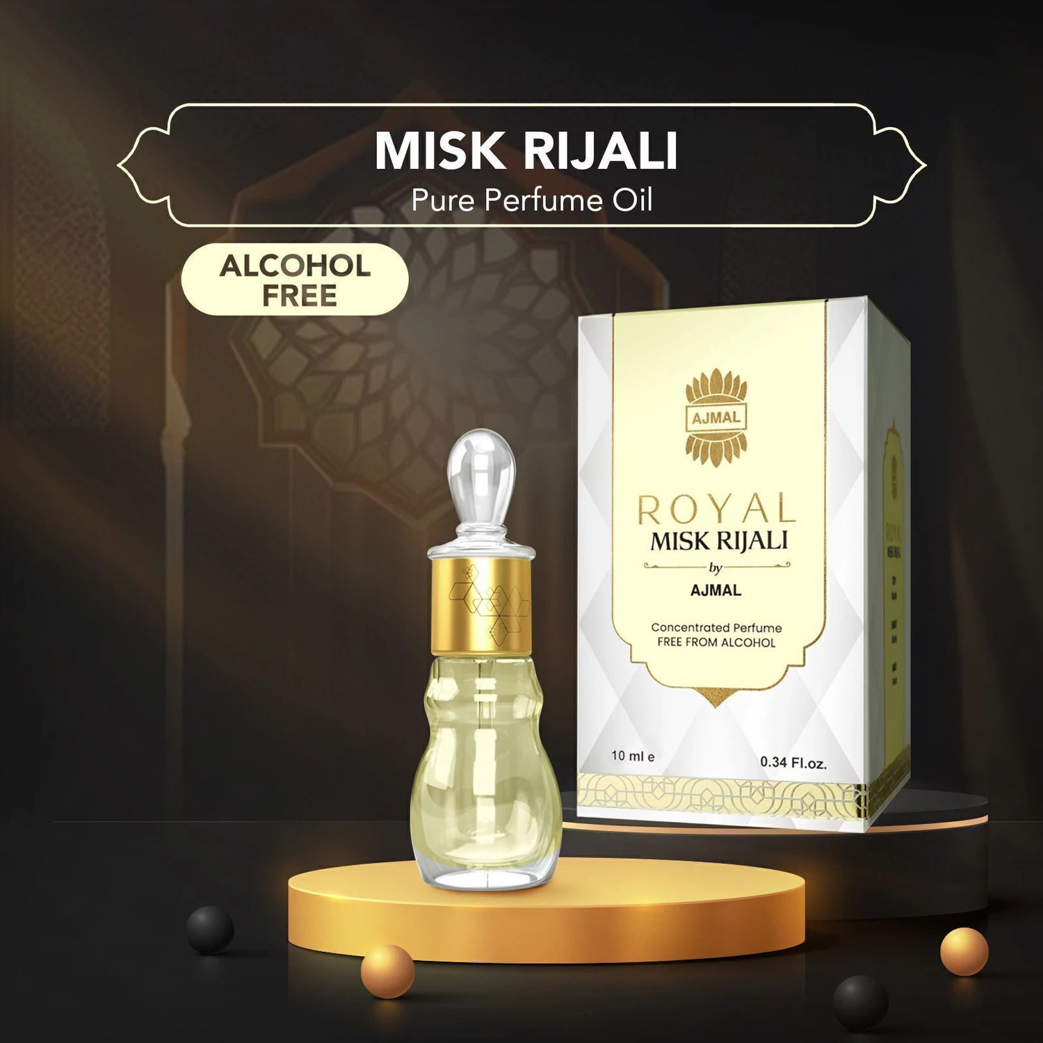 Image of Ajmal Royal Misk Rijali | Musky Fragrance | Long Lasting 10ML For Men & Women Floral Attar