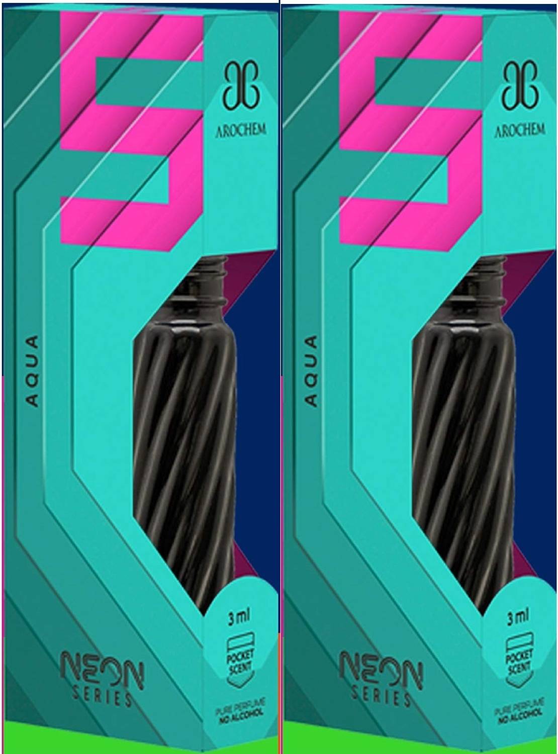 AROCHEM NEON AQUA No.5 Long Lasting Fragrance No Alcohol Pure Perfume 3ML(Pack of 2) Floral Attar