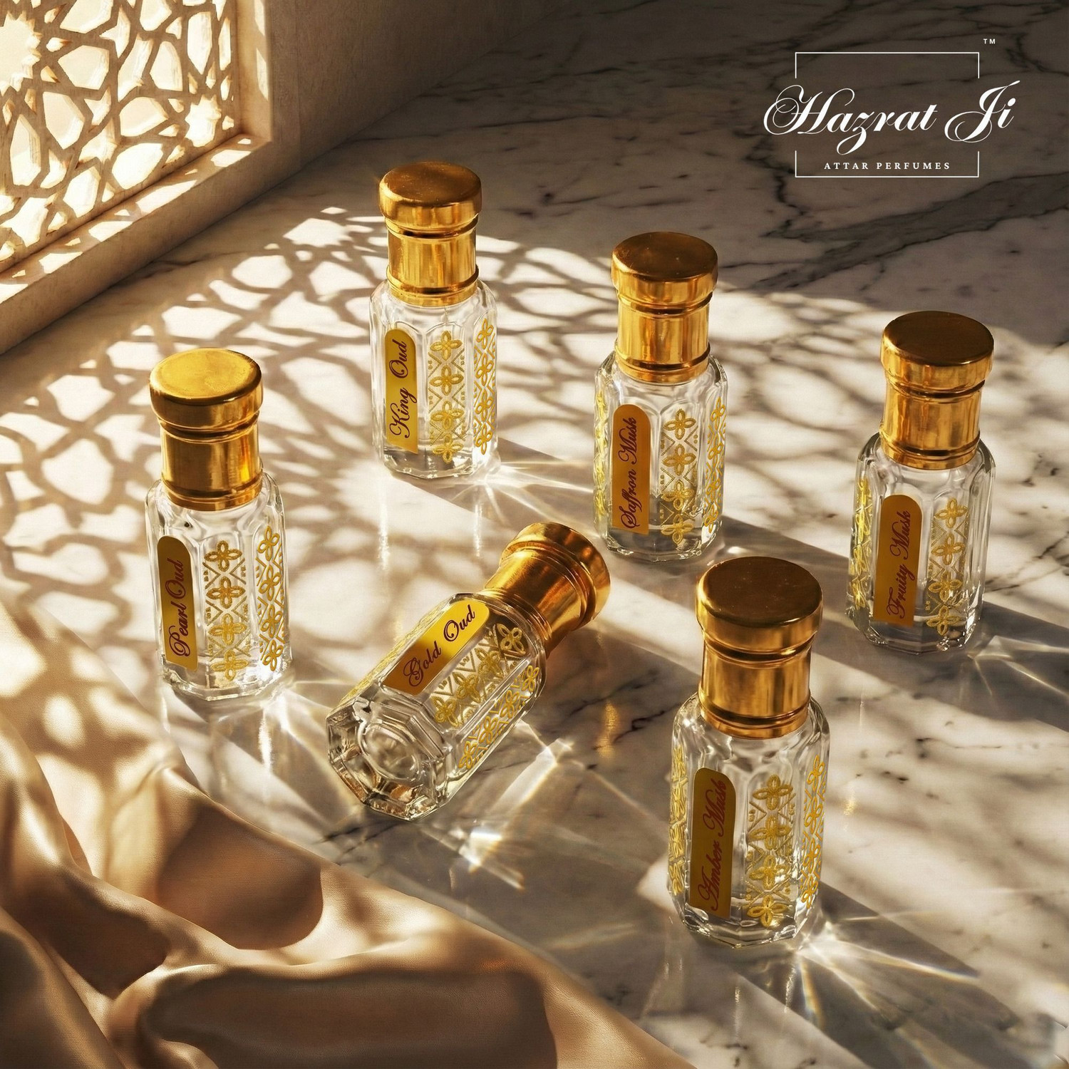 Image of Hazrat Ji HazratJi Attar Perfume for Men Women Combo Gift Set | Long Lasting Perfume Oil | Floral Attar