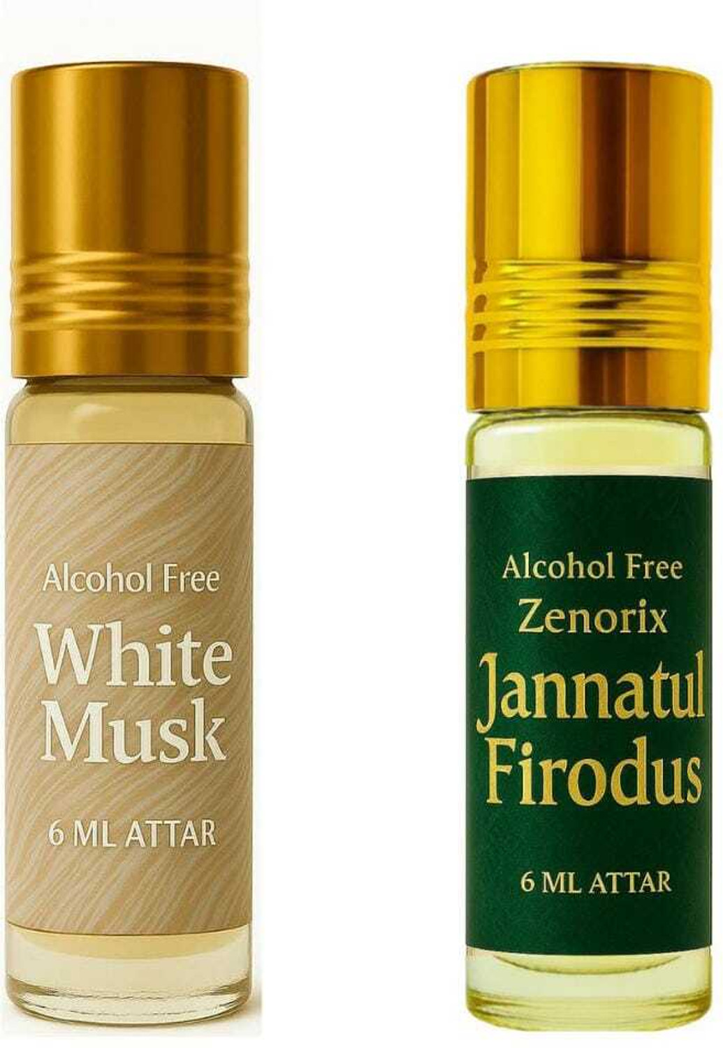 Image of Zenorix Jannatul Firdaus And White Musk Long Lasting Attar Perfume Combo Floral Attar