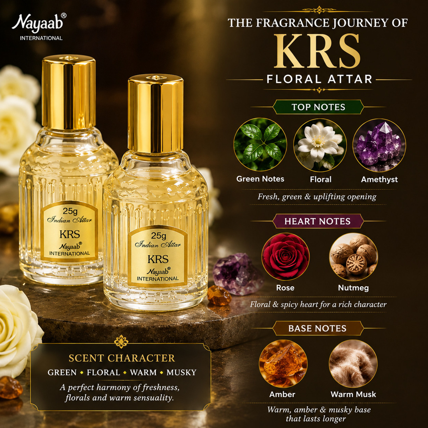 Image of Nayaab International KRS (PACK OF 2) Floral Attar (Floral)