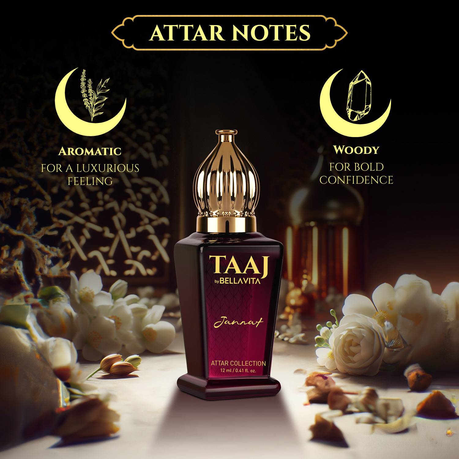 BELLAVITA TAAJ Jannat 12 ml Attar - Image 2