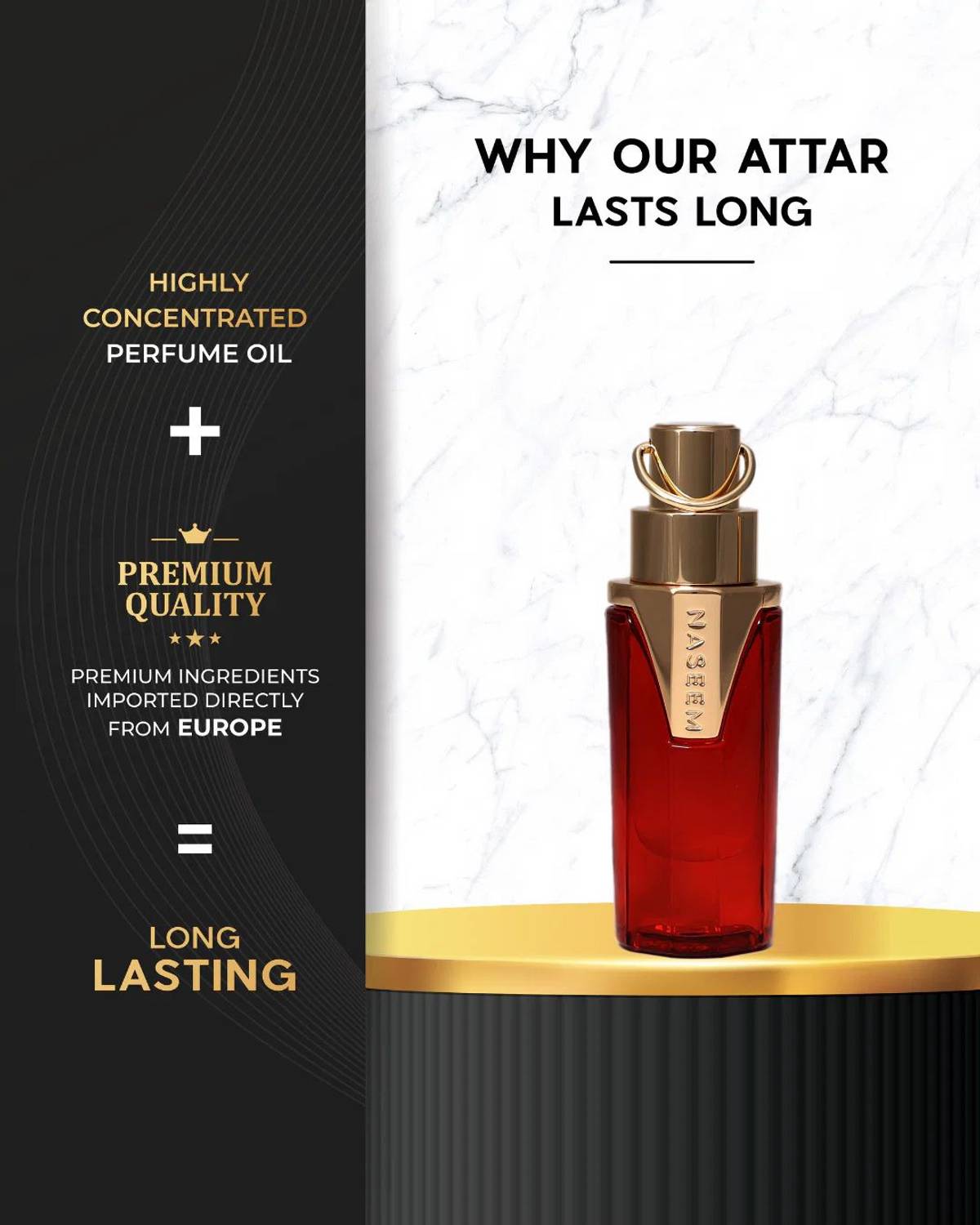 NASEEM Carmine Attar Amber Woody Scent 15 ml - Image 3