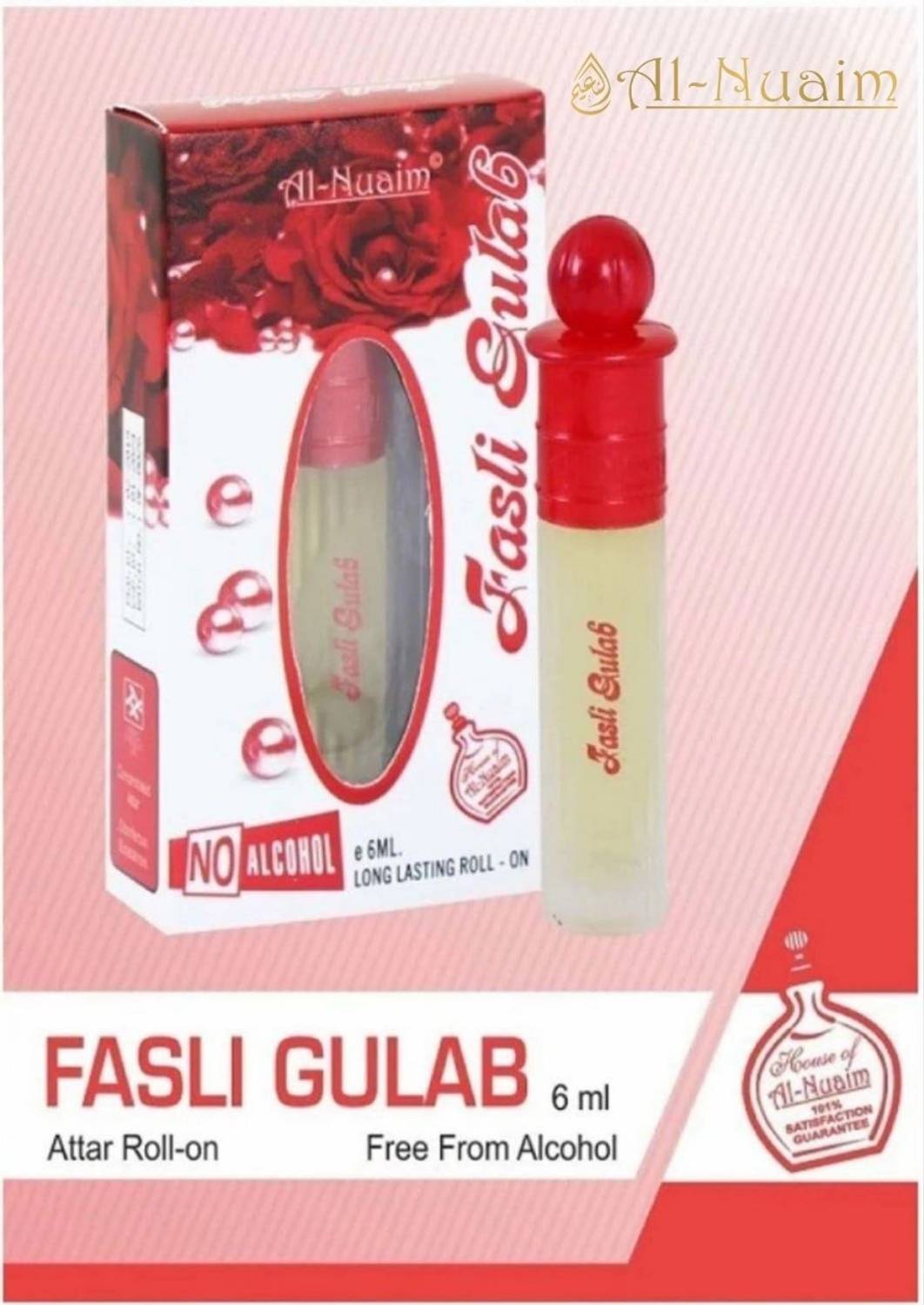 Al-Nuaim Fasli Gulab Attar Perfume Oil Long Lasting Pure Rose Floral Fragrance Women Floral Attar