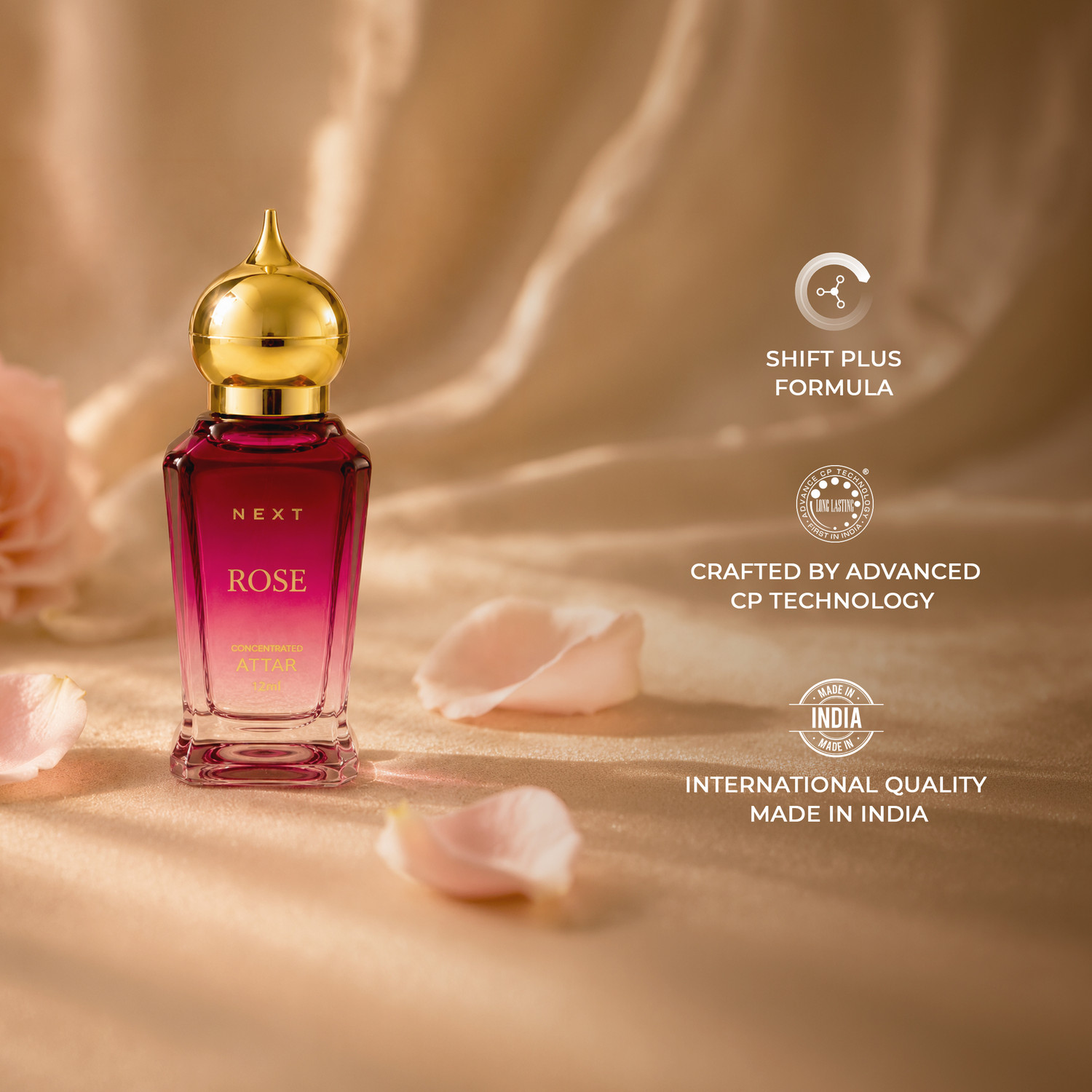 Image of Next Care Rose Oud Attar Non-Alcoholic Roll-On mini pocket perfume Oil For Men&Women Floral Attar