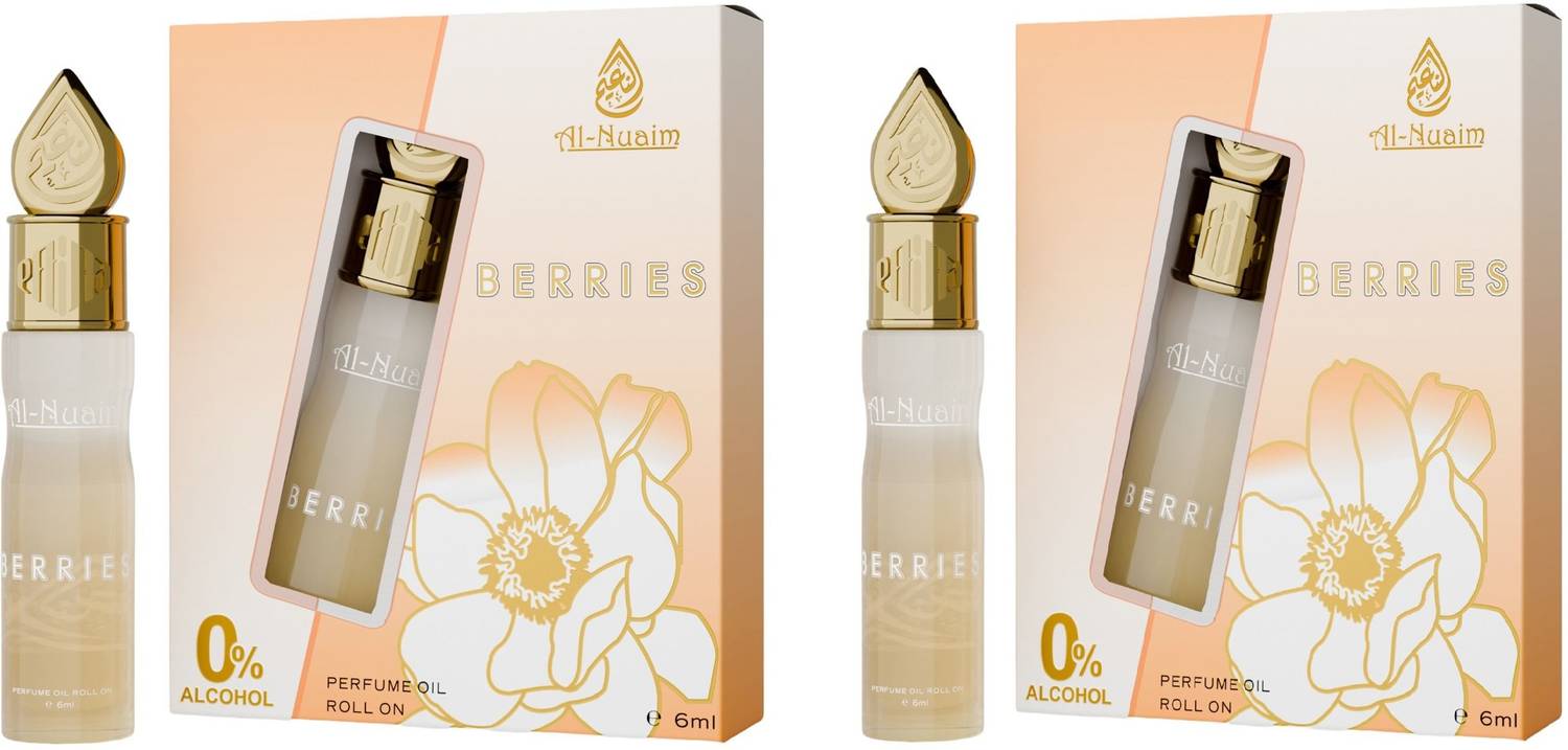 Al-Nuaim Attar Roll On - Pack Of 2 (6ml each) | Unisex Attar | Alcohol Free Floral Attar