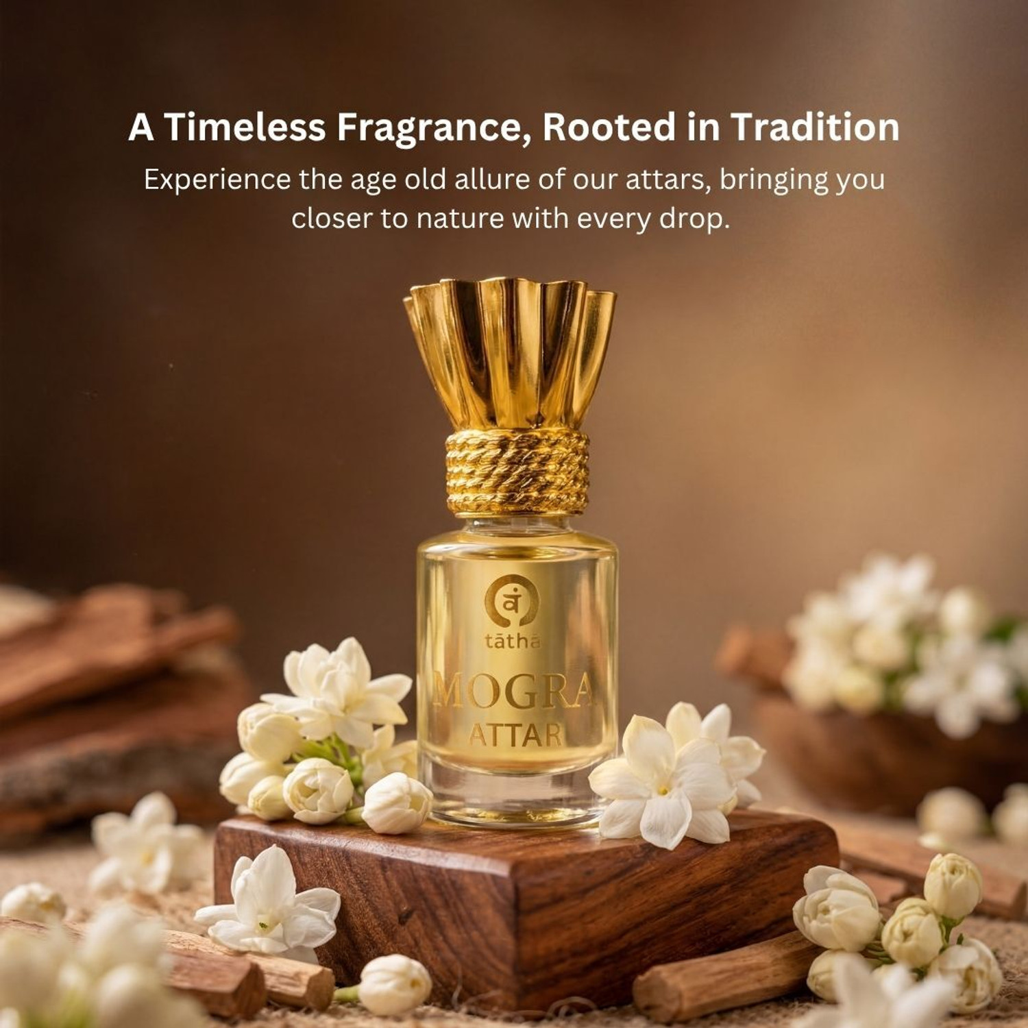 Image of Tatha Mogra Attar Original Long Lasting & Calming Aroma Fragrance For Women & Men 6ml Floral Attar