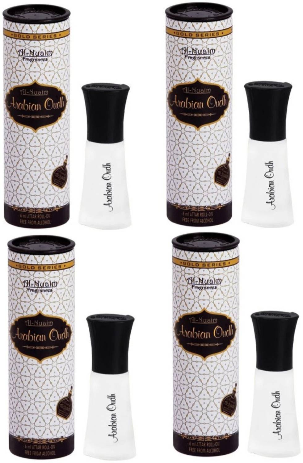 Al-Nuaim 4-Pack Arabian Oudh Perfume, Pack of 4 · 6 ml (24 ml total)