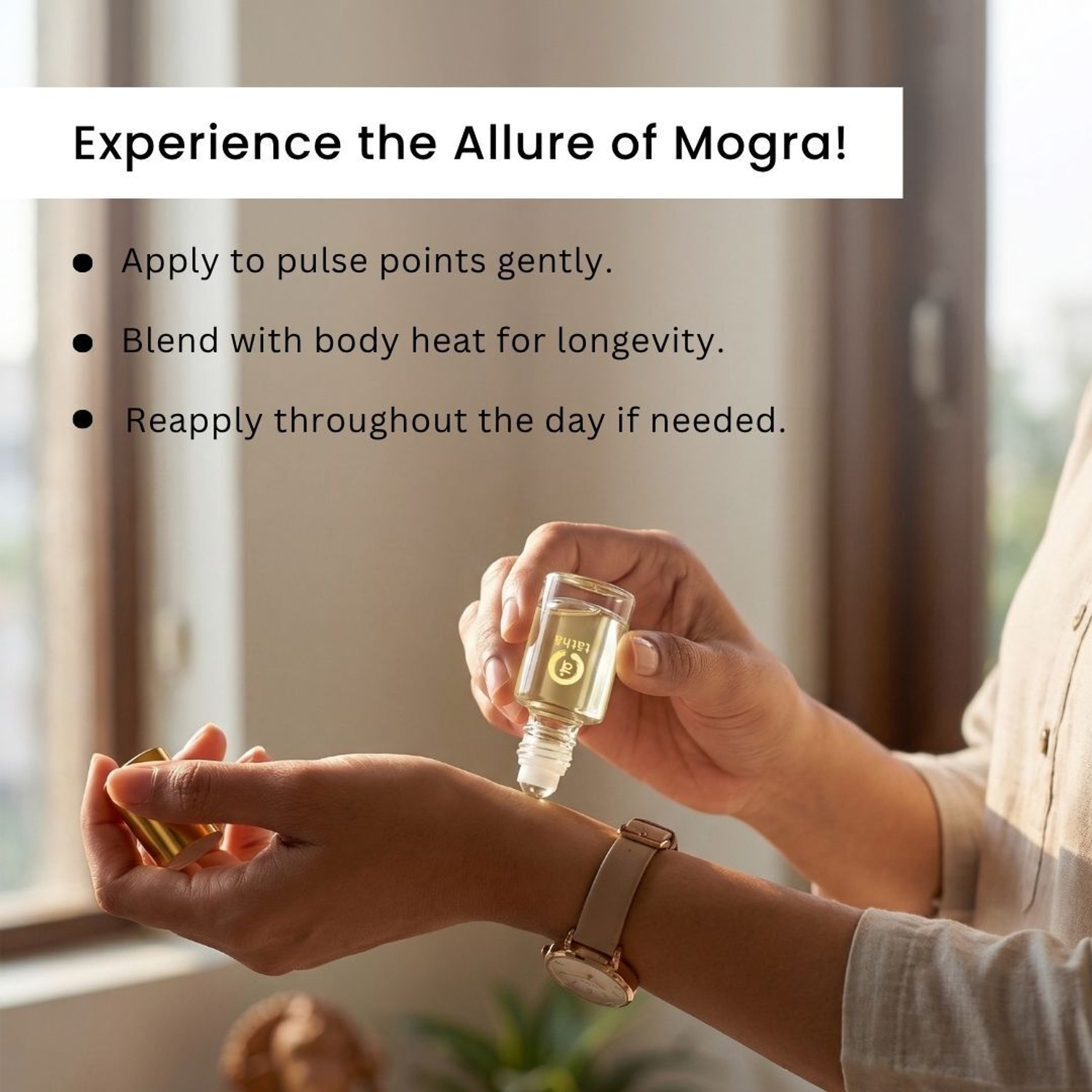 Image of Tatha Mogra Attar Original Long Lasting & Calming Aroma Fragrance For Women & Men 6ml Floral Attar