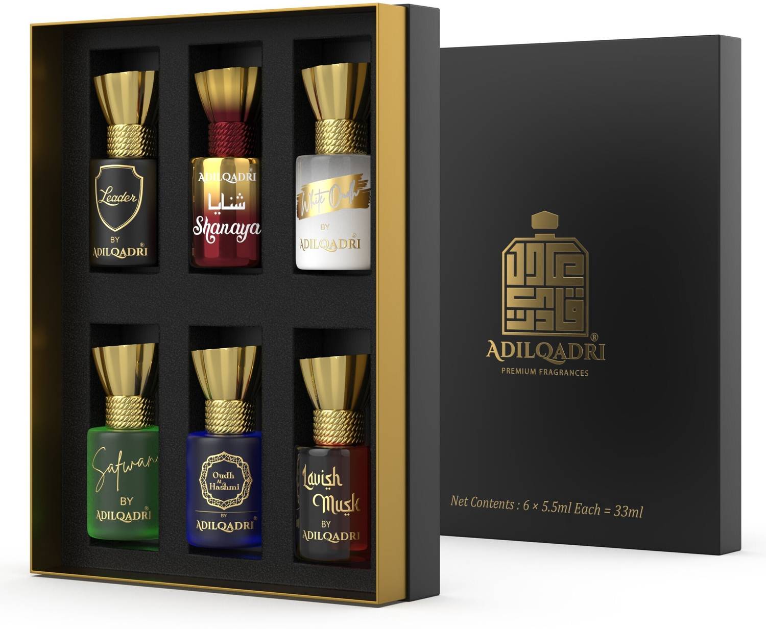 Adilqadri Assorted Attar Combo Pack Pack of 6 · 5.5 ml (33 ml total) - Image 1