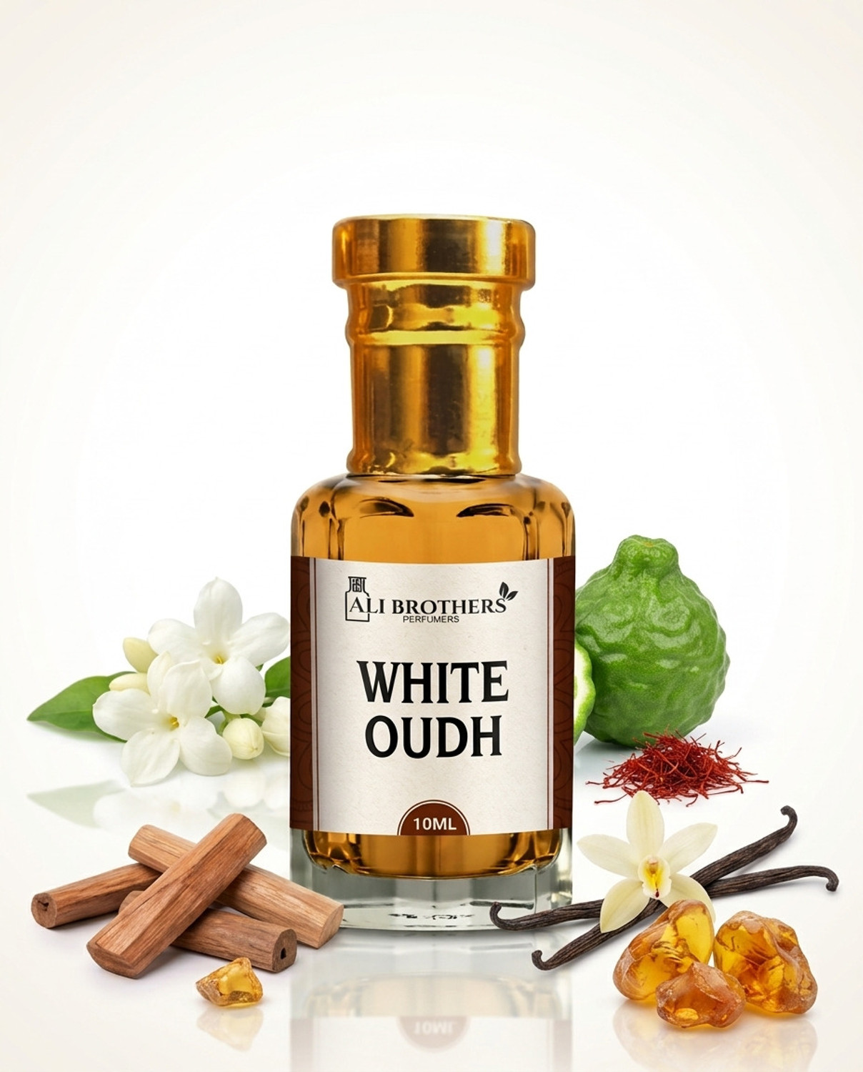 Ali Brothers White Oud Attar for Men and Women | Long Lasting Fragrance | Alcohol Free 10 ml Floral Attar