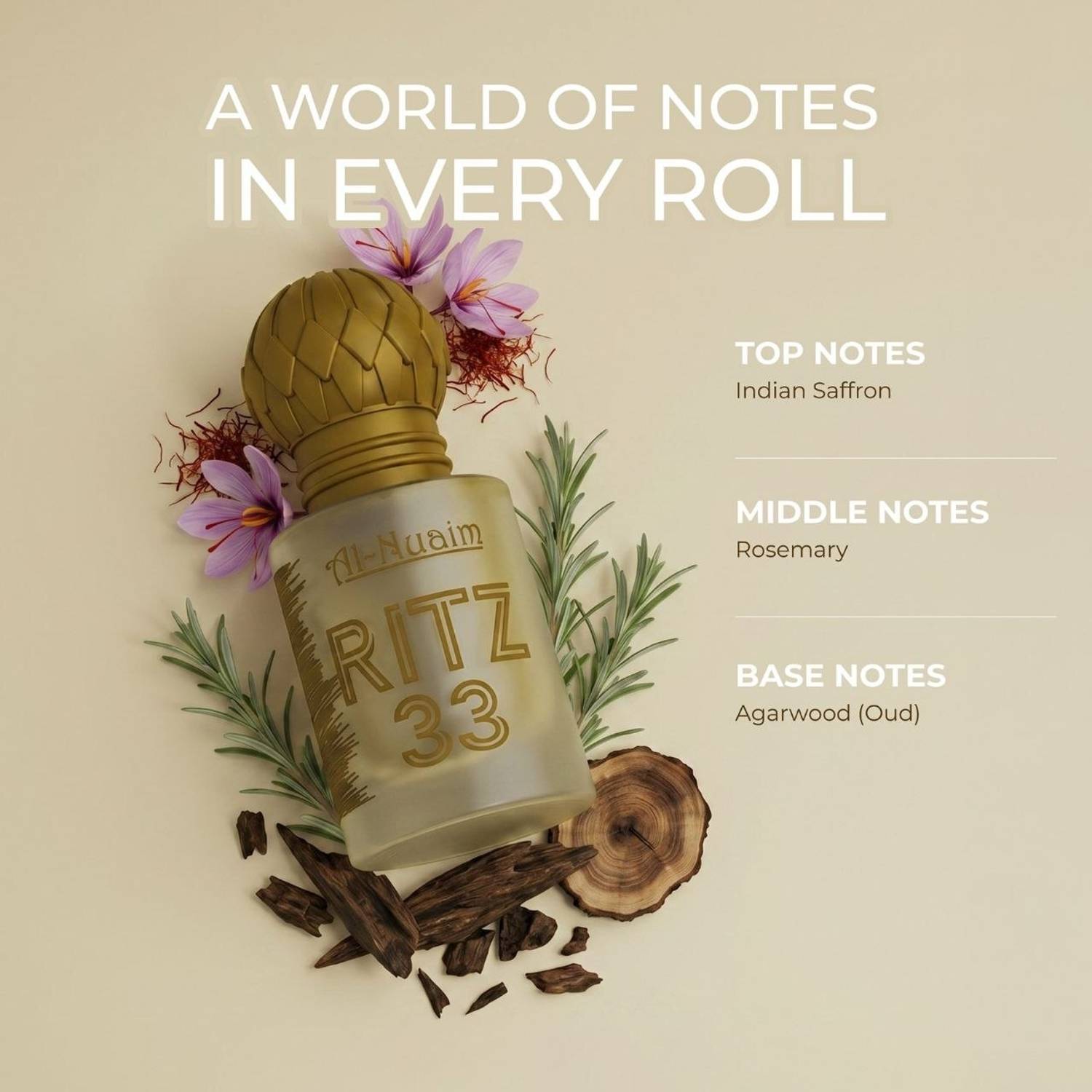 Al-Nuaim Ritz 33 Attar Classic Floral Scent Oil - Image 2