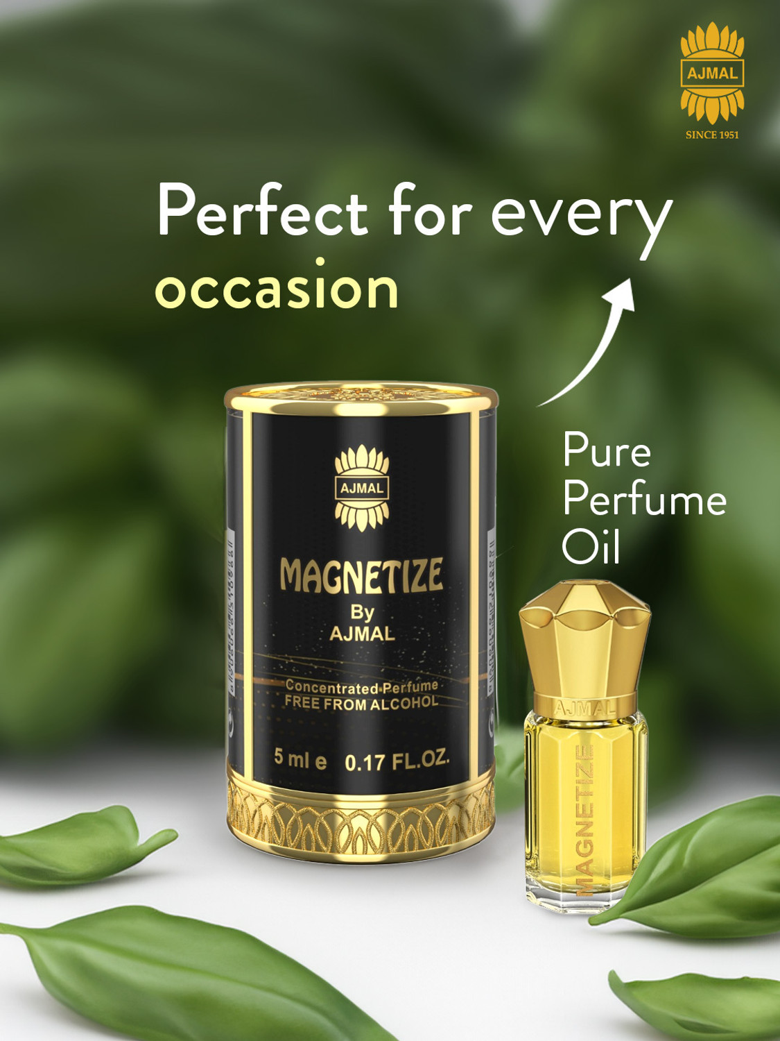 Image of Ajmal MAGNETIZE CP |Spicy Fragrance|Non-Alcoholic|Long Lasting Perfume For Men -5ML Floral Attar