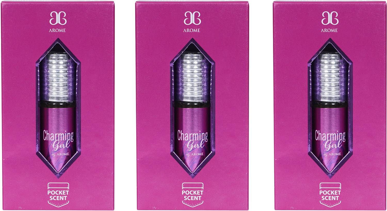AROCHEM Charming Girl Attar LongLasting Fragrance No Alcohol Pure Perfume 6ML(Pack of 3) Herbal Attar
