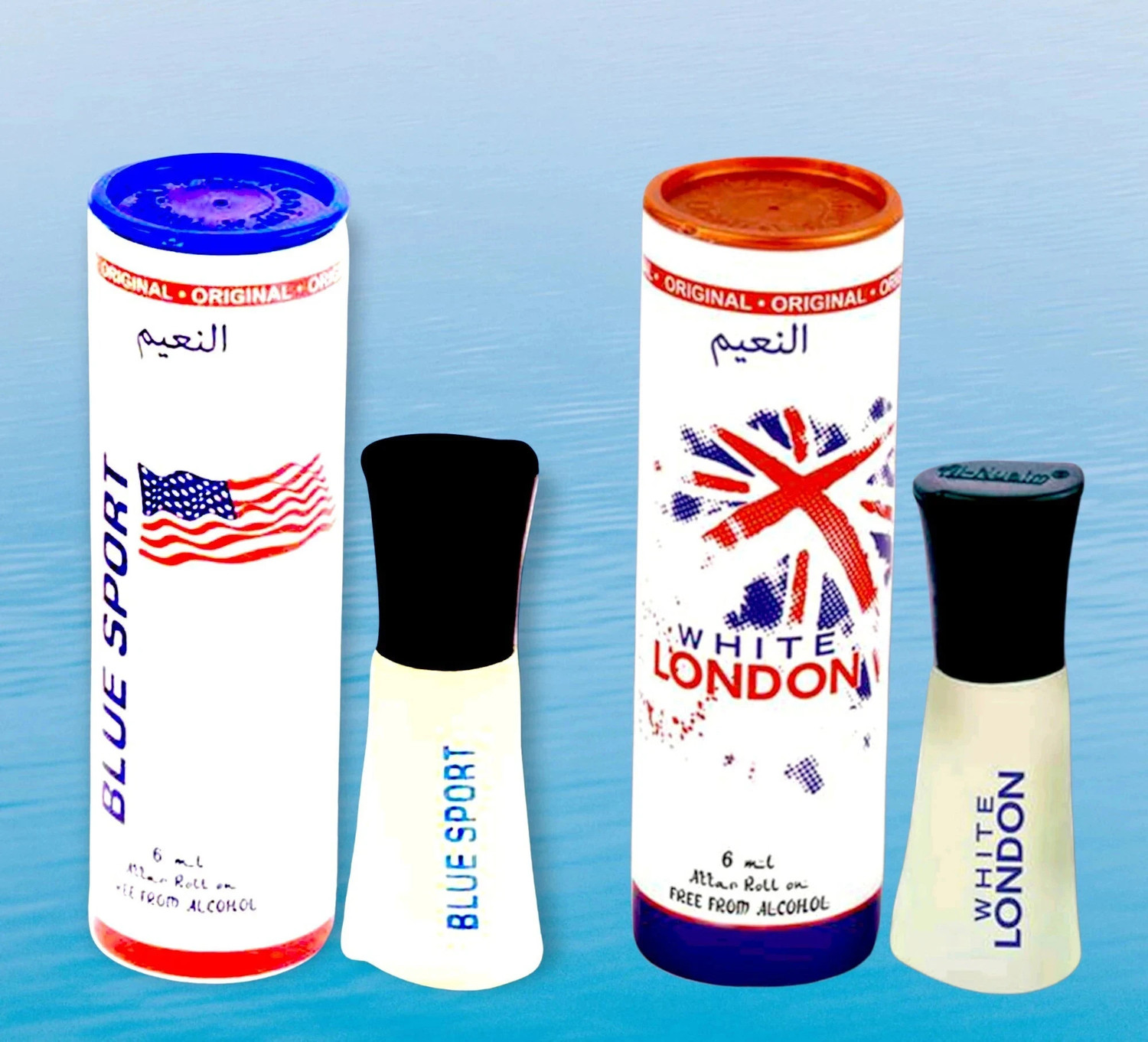 Image of Al-Nuaim BLUE SPORT & WHITE LONDON (PACK OF 2) Floral Attar