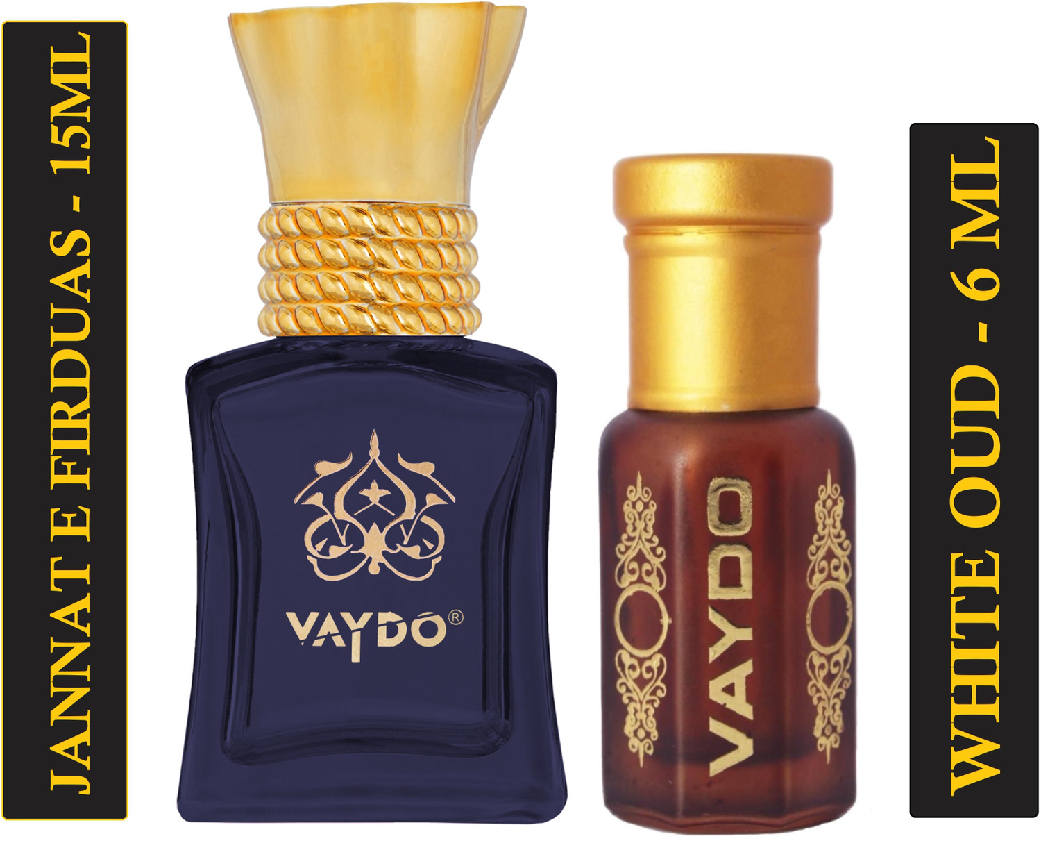 Image of vaydo JANNAT E FIRDUAS + WHITE OUD Perfume Oil Alcohol-free 21ML Attar for Unisex Floral Attar (Jannat ul Firdaus, Oud (agarwood))