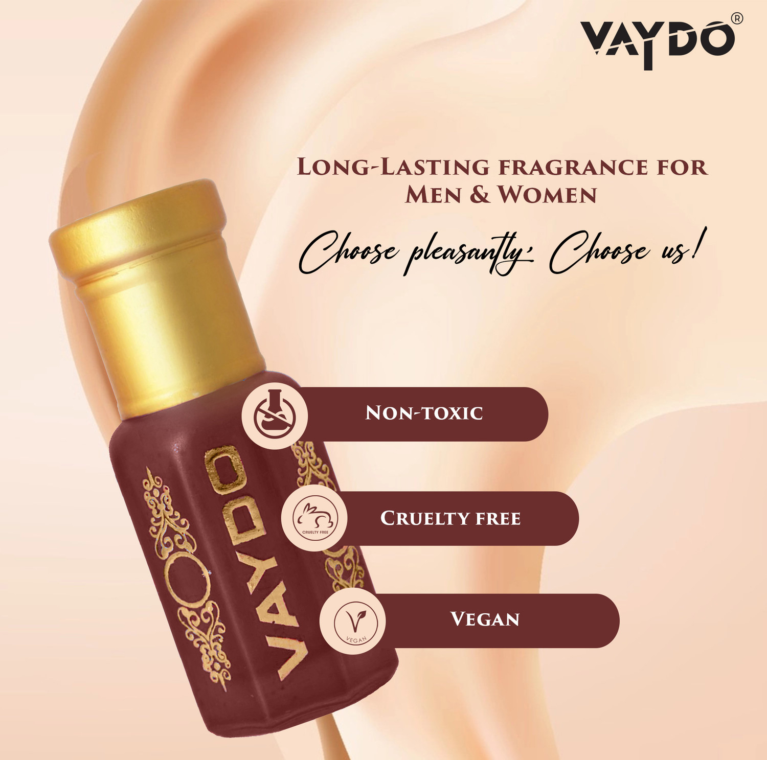 Image of vaydo JANNAT E FIRDUAS + WHITE OUD Perfume Oil Alcohol-free 21ML Attar for Unisex Floral Attar (Jannat ul Firdaus, Oud (agarwood))